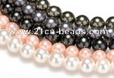 CSB42 16 inches 8mm round shell pearl beads Wholesale