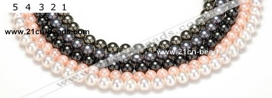 CSB42 16 inches 8mm round shell pearl beads Wholesale