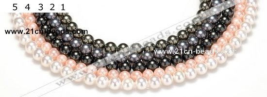 CSB44 16 inches 12mm round shell pearl beads Wholesale