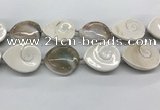 CSB4505 15.5 inches 28*38mm - 32*42mm teardrop shell beads wholesale