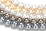 CSB47 16 inches 8mm round shell pearl beads Wholesale