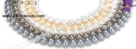 CSB47 16 inches 8mm round shell pearl beads Wholesale