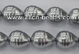 CSB550 15.5 inches 12*15mm whorl teardrop shell pearl beads