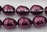 CSB556 15.5 inches 12*15mm whorl teardrop shell pearl beads