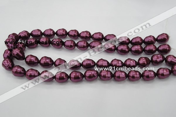 CSB556 15.5 inches 12*15mm whorl teardrop shell pearl beads