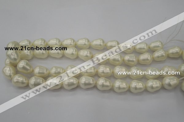 CSB565 15.5 inches 14*18mm whorl teardrop shell pearl beads