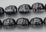 CSB586 15.5 inches 13*16mm whorl oval shell pearl beads