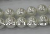 CSB610 15.5 inches 12mm whorl round shell pearl beads