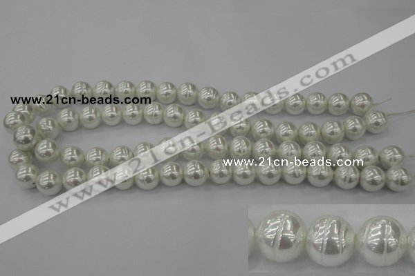 CSB610 15.5 inches 12mm whorl round shell pearl beads