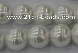 CSB635 15.5 inches 16mm whorl round shell pearl beads