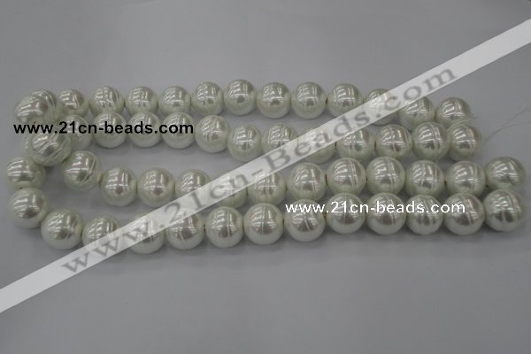 CSB635 15.5 inches 16mm whorl round shell pearl beads