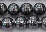 CSB638 15.5 inches 16mm whorl round shell pearl beads