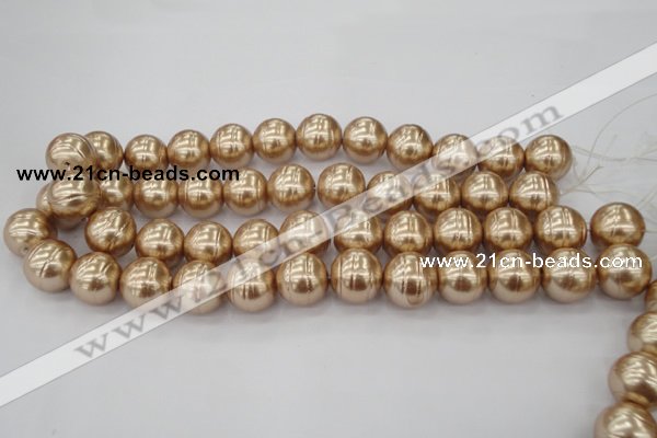 CSB645 15.5 inches 18mm whorl round shell pearl beads