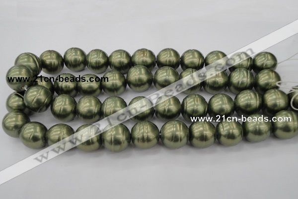 CSB647 15.5 inches 18mm whorl round shell pearl beads