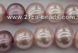 CSB693 15.5 inches 13*15mm oval mixed color shell pearl beads