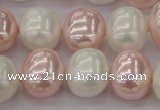 CSB712 15.5 inches 16*19mm oval mixed color shell pearl beads