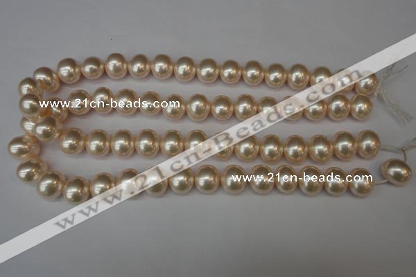 CSB801 15.5 inches 13*15mm oval shell pearl beads wholesale