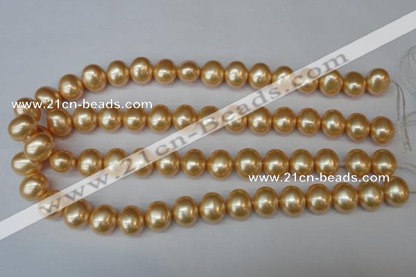 CSB803 15.5 inches 13*15mm oval shell pearl beads wholesale