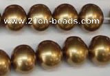 CSB805 15.5 inches 13*15mm oval shell pearl beads wholesale