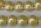 CSB808 15.5 inches 13*15mm oval shell pearl beads wholesale