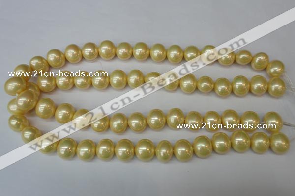 CSB808 15.5 inches 13*15mm oval shell pearl beads wholesale