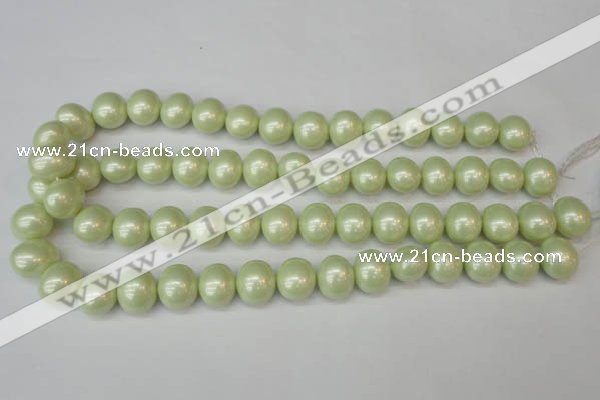 CSB809 15.5 inches 13*15mm oval shell pearl beads wholesale