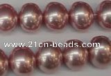 CSB814 15.5 inches 13*15mm oval shell pearl beads wholesale