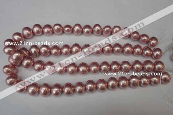 CSB814 15.5 inches 13*15mm oval shell pearl beads wholesale