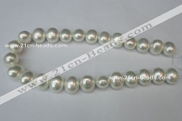 CSB825 15.5 inches 16*19mm oval shell pearl beads wholesale