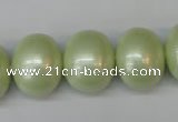 CSB831 15.5 inches 16*19mm oval shell pearl beads wholesale