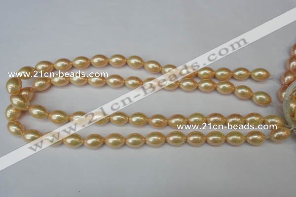 CSB847 15.5 inches 10*14mm rice shell pearl beads wholesale