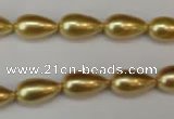 CSB857 15.5 inches 8*14mm teardrop shell pearl beads wholesale