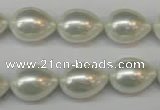 CSB868 15.5 inches 12*16mm teardrop shell pearl beads wholesale