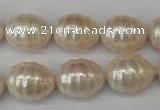 CSB885 15.5 inches 13*16mm whorl teardrop shell pearl beads wholesale