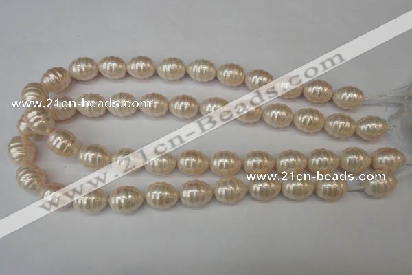 CSB885 15.5 inches 13*16mm whorl teardrop shell pearl beads wholesale