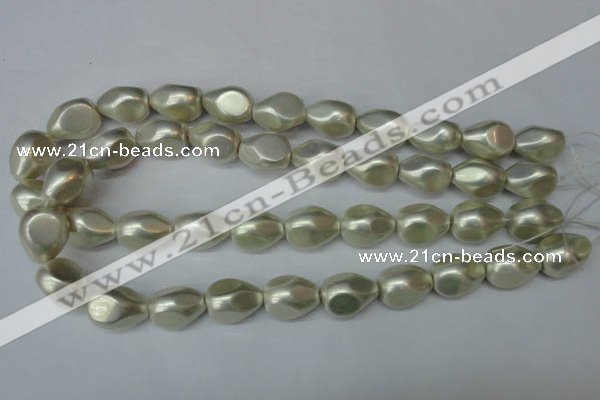 CSB893 15.5 inches 15*20mm teardrop shell pearl beads wholesale