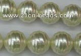 CSB896 15.5 inches 16mm whorl round shell pearl beads wholesale