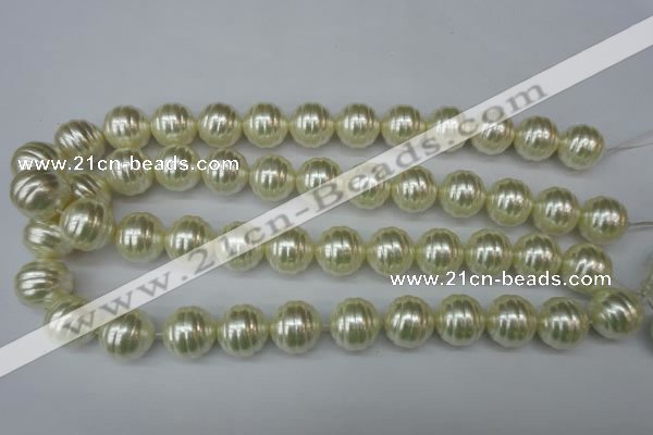 CSB896 15.5 inches 16mm whorl round shell pearl beads wholesale