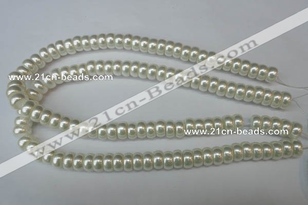 CSB900 15.5 inches 6*12mm rondelle shell pearl beads wholesale