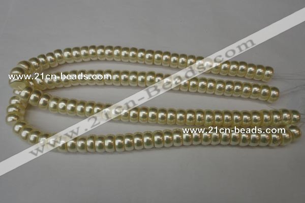 CSB901 15.5 inches 6*12mm rondelle shell pearl beads wholesale