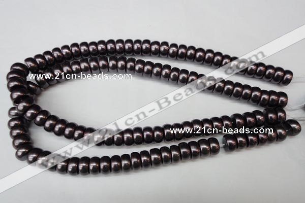 CSB902 15.5 inches 6*12mm rondelle shell pearl beads wholesale