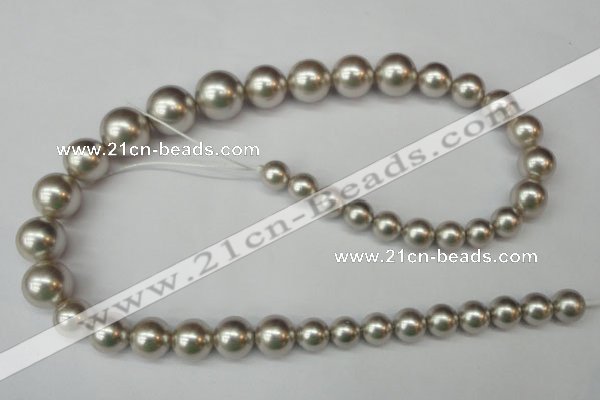 CSB921 15.5 inches 8mm - 14mm round shell pearl beads wholesale