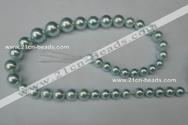 CSB922 15.5 inches 8mm - 14mm round shell pearl beads wholesale