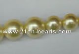 CSB923 15.5 inches 8mm - 14mm round shell pearl beads wholesale