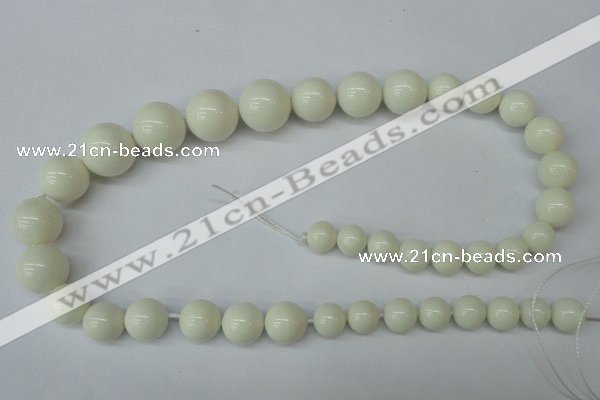 CSB925 15.5 inches 8mm - 14mm round shell pearl beads wholesale