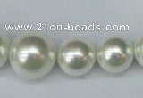 CSB930 15.5 inches 8mm - 16mm round shell pearl beads wholesale