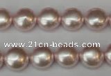 CSB941 15.5 inches 12mm flat round shell pearl beads wholesale