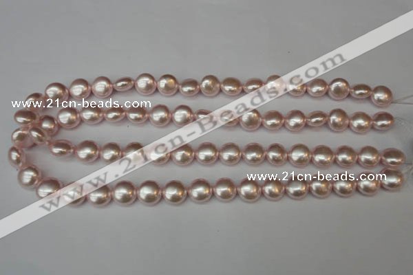 CSB941 15.5 inches 12mm flat round shell pearl beads wholesale