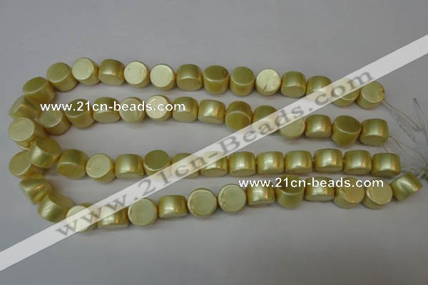 CSB948 15.5 inches 10*14mm drum shell pearl beads wholesale