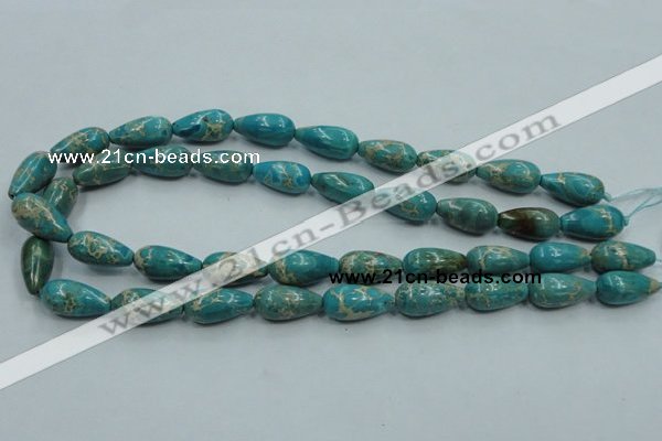 CSE06 15.5 inches 10*20mm teardrop natural sea sediment jasper beads